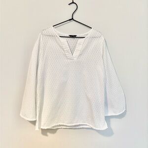 NYDJ Bell Sleeve V Neck Top M